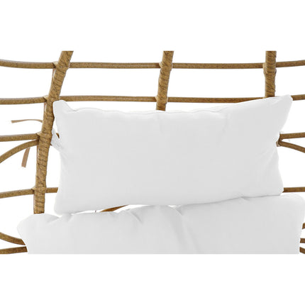 Hängender Gartenstuhl DKD Home Decor 105 x 70 x 105 cm Metall Braun Synthetischer Rattan Weiß