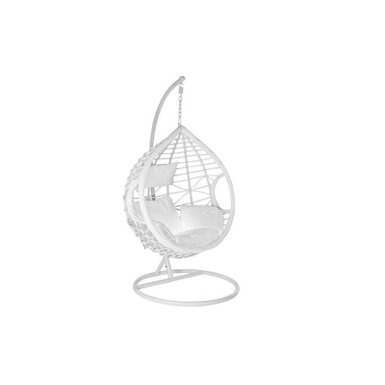 Hängender Gartenstuhl DKD Home Decor 100 x 120 x 195 cm 110 x 110 x 210 cm Synthetischer Rattan Aluminium Weiß