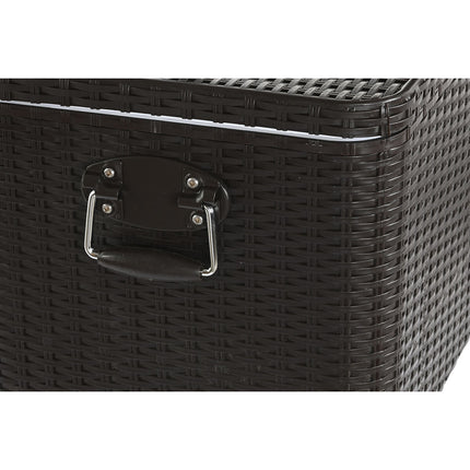 Tragbarer Kühlschrank DKD Home Decor 83 x 48 x 86 cm Metall Braun Synthetischer Rattan 76 L