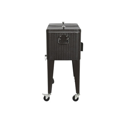Tragbarer Kühlschrank DKD Home Decor 83 x 48 x 86 cm Metall Braun Synthetischer Rattan 76 L
