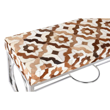 Barhocker DKD Home Decor Braun Stahl Haut Weiß (122 x 41 x 44 cm)
