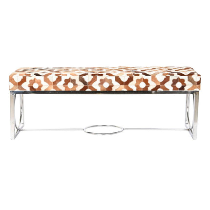 Barhocker DKD Home Decor Braun Stahl Haut Weiß (122 x 41 x 44 cm)