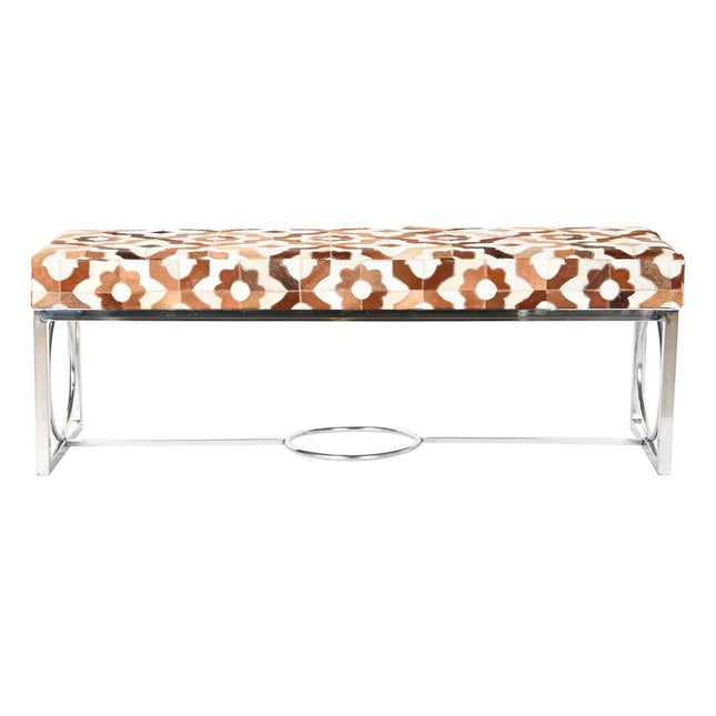Barhocker DKD Home Decor Braun Stahl Haut Weiß (122 x 41 x 44 cm)