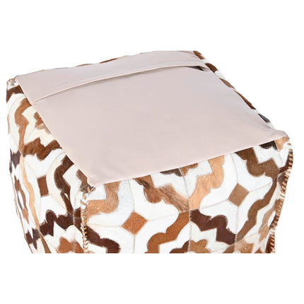 Puff DKD Home Decor Weiß Braun 45 x 45 x 40 cm