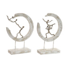Deko-Figur DKD Home Decor 32,5 x 10 x 47 cm Silberfarben Weiß Ballett-Tänzerin Moderne Decapé (2 Stück)
