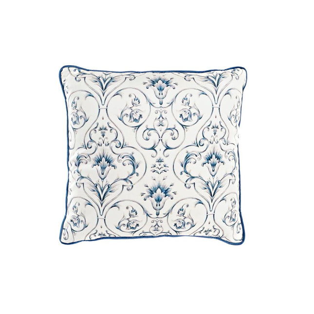 Kissen DKD Home Decor Blau 45 x 10 x 45 cm Weiß Blomster
