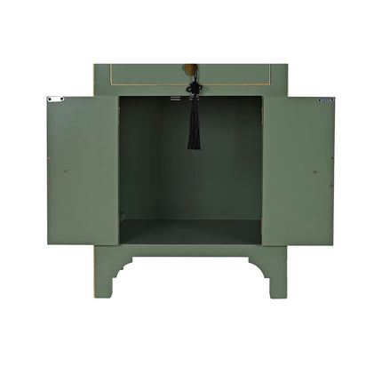 Nachttisch DKD Home Decor Tanne Gold Metall Weiß grün Holz MDF