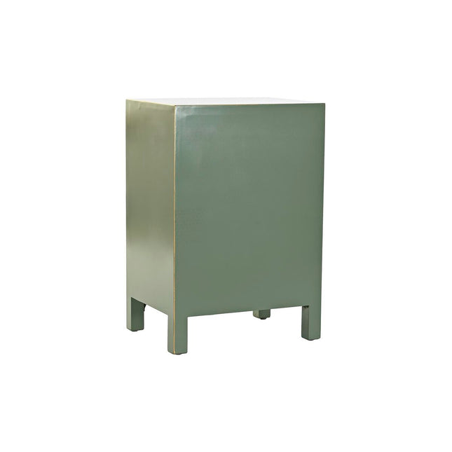 Nachttisch DKD Home Decor Tanne Gold Metall Weiß grün Holz MDF