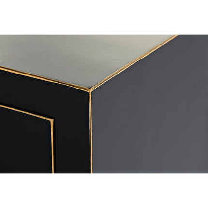 Schubladenschrank DKD Home Decor 63 x 28 x 101 cm Tanne Schwarz Gold Orientalisch Holz MDF