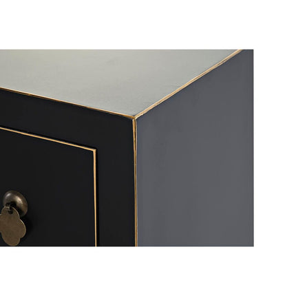 TV-Möbel DKD Home Decor Schwarz Orientalisch Tanne Gold Metall Weiß Holz MDF (130 x 26 x 51 cm)