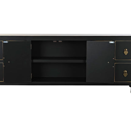 TV-Möbel DKD Home Decor Schwarz Orientalisch Tanne Gold Metall Weiß Holz MDF (130 x 26 x 51 cm)