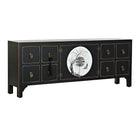 TV-Möbel DKD Home Decor Schwarz Orientalisch Tanne Gold Metall Weiß Holz MDF (130 x 26 x 51 cm)