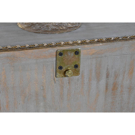 Konsole DKD Home Decor Elefant Grau Gold Weiß Messing Mango-Holz (80 x 30 x 96 cm)