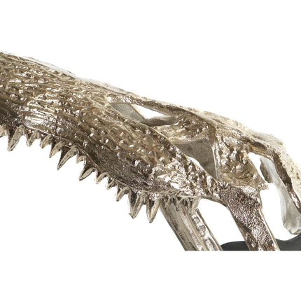 Deko-Figur DKD Home Decor Champagner Aluminium Dunkelgrau zweifarbig Krokodil (55 x 26 x 39 cm)