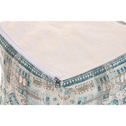 Puff DKD Home Decor Casablanca Blau Baumwolle Randbereich (40 x 40 x 40 cm)
