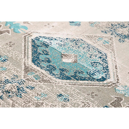 Teppich DKD Home Decor Antiker Finish Blau Baumwolle Araber Randbereich (160 x 230 x 1 cm)