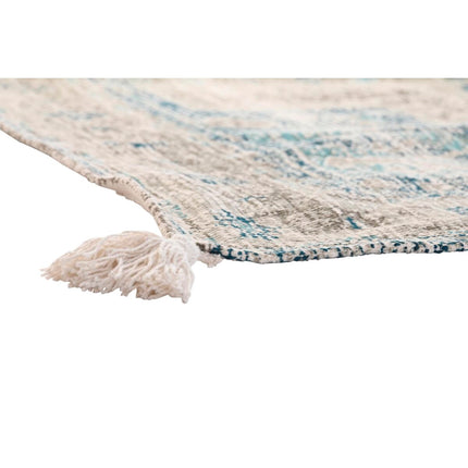 Teppich DKD Home Decor Antiker Finish Blau Baumwolle Araber Randbereich (160 x 230 x 1 cm)