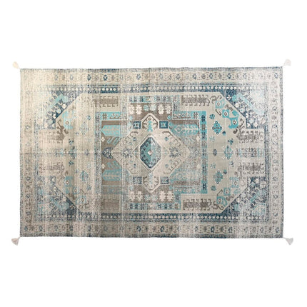 Teppich DKD Home Decor Antiker Finish Blau Baumwolle Araber Randbereich (160 x 230 x 1 cm)