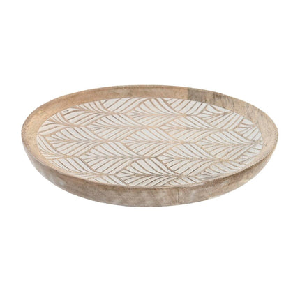 Ablageschale DKD Home Decor 20,5 x 20,5 x 2,5 cm natürlich Mango-Holz Pflanzenblatt Urban