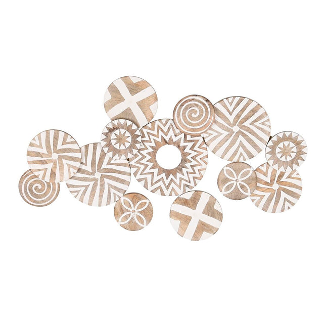 Wanddekoration DKD Home Decor Braun Weiß Kolonial Mango-Holz (108 x 4 x 68 cm)