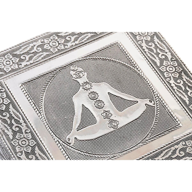 Box-Schmuckkästchen DKD Home Decor Silberfarben Holz Aluminium grün (18 x 18 x 6 cm)