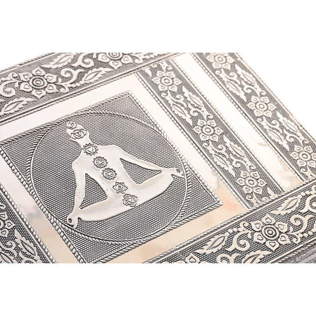 Box-Schmuckkästchen DKD Home Decor Silberfarben Holz Aluminium grün (28 x 20 x 5 cm)