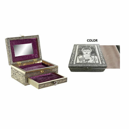 Box-Schmuckkästchen DKD Home Decor Champagner Beige Holz Aluminium (17,5 x 12,5 x 8,5 cm)