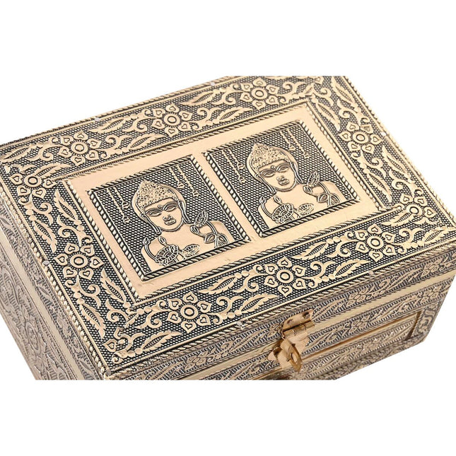 Box-Schmuckkästchen DKD Home Decor Champagner Beige Holz Aluminium (17,5 x 12,5 x 8,5 cm)