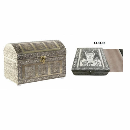 Box-Schmuckkästchen DKD Home Decor Champagner Beige Holz Aluminium (25 x 15,5 x 18 cm)