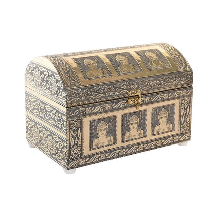 Box-Schmuckkästchen DKD Home Decor Champagner Beige Holz Aluminium (25 x 15,5 x 18 cm)