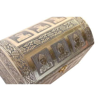 Box-Schmuckkästchen DKD Home Decor Champagner Beige Holz Aluminium (25 x 15,5 x 18 cm)