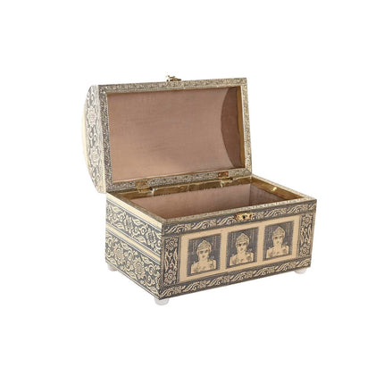 Box-Schmuckkästchen DKD Home Decor Champagner Beige Holz Aluminium (25 x 15,5 x 18 cm)