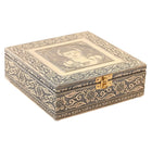 Box-Schmuckkästchen DKD Home Decor Champagner Beige Holz Aluminium (17,5 x 17,5 x 6,3 cm)
