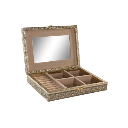 Box-Schmuckkästchen DKD Home Decor Champagner Beige Holz Aluminium (27,5 x 20 x 5,4 cm)