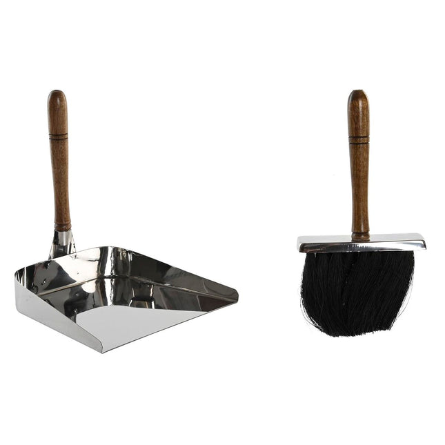 Kaminutensilien DKD Home Decor 24 x 21 x 26 cm Edelstahl Mango-Holz