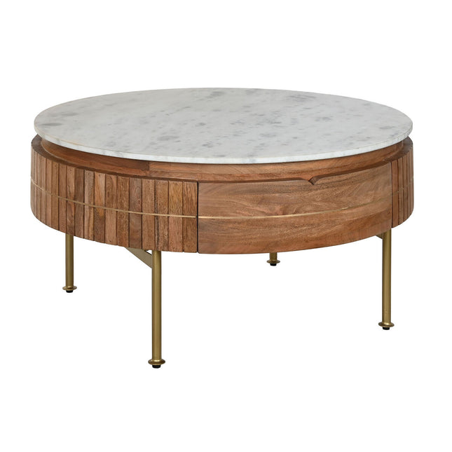 Tischdekoration DKD Home Decor 85 x 85 x 45 cm Aluminium Marmor Mango-Holz