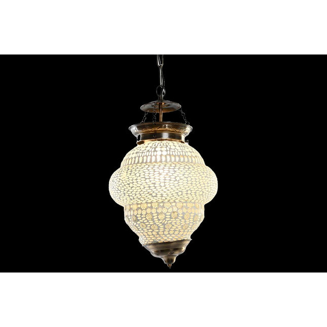 Deckenlampe DKD Home Decor Kristall Metall Weiß 25 W (23 x 23 x 33 cm)