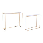 Satz mit 2 Tischen DKD Home Decor 100 x 28 x 80 cm Schwarz Gold Weiß Eisen