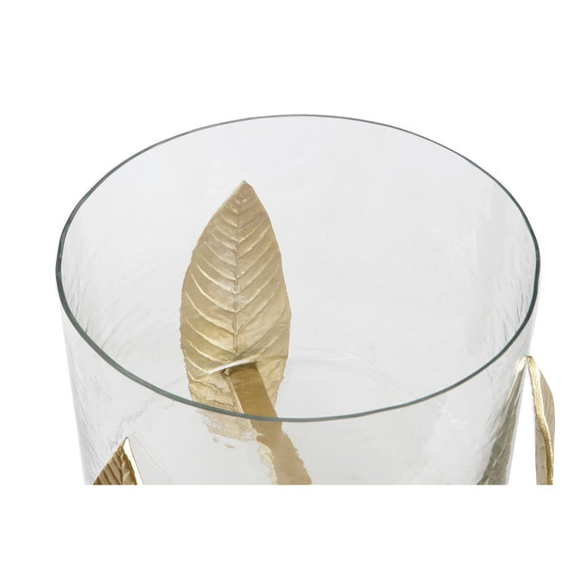 Kerzenschale DKD Home Decor Kristall Gold Aluminium (26 x 26 x 27 cm)