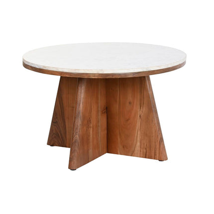 Couchtisch DKD Home Decor Marmor Akazienholz (70 x 70 x 43 cm)
