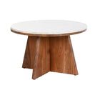Couchtisch DKD Home Decor Marmor Akazienholz (70 x 70 x 43 cm)