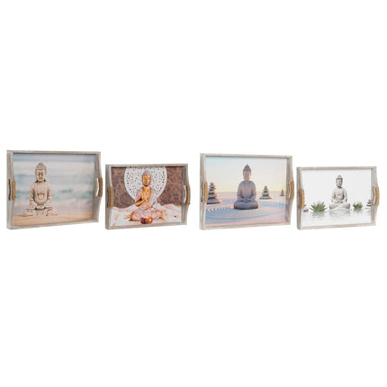 Tablettset DKD Home Decor 40 x 30 x 6 cm Holz MDF (2 Stück)