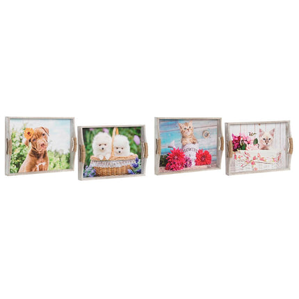 Tablettset DKD Home Decor Bunt 40 x 30 x 6 cm Holz MDF (2 Stück)