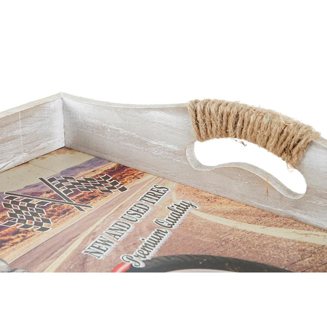 Tablettset DKD Home Decor Bunt 40 x 30 x 6 cm Holz MDF (2 Stück)