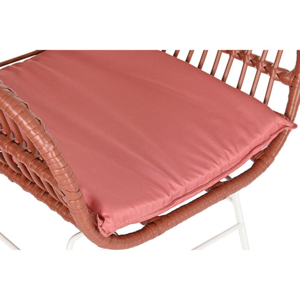 Tisch-Set mit 2 Stühlen DKD Home Decor Weiß Terrakotta Metall Kristall Synthetischer Rattan 56 x 57,5 x 82 cm