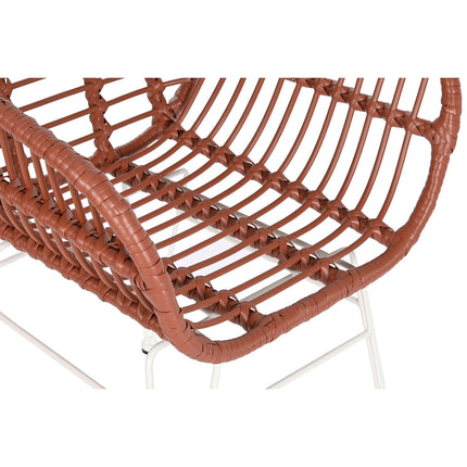 Havestol DKD Home Decor 57 x 62 x 81 cm Metall Terrakotta Synthetischer Rattan Weiß