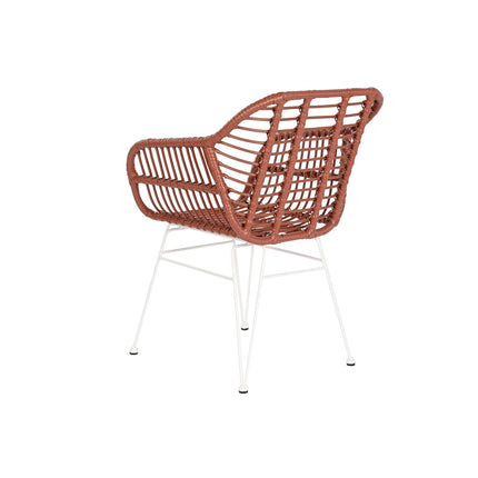 Havestol DKD Home Decor 57 x 62 x 81 cm Metall Terrakotta Synthetischer Rattan Weiß