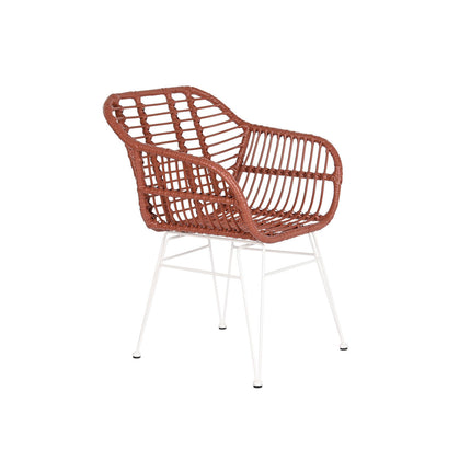 Havestol DKD Home Decor 57 x 62 x 81 cm Metall Terrakotta Synthetischer Rattan Weiß