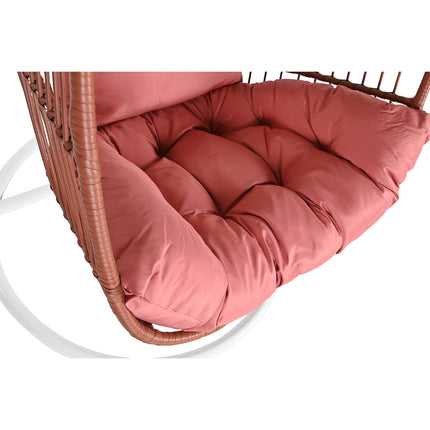 Hängender Gartenstuhl DKD Home Decor 94 x 100 x 196 cm Terrakotta Synthetischer Rattan Stahl Weiß