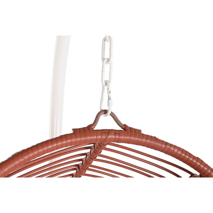 Hängender Gartenstuhl DKD Home Decor 94 x 100 x 196 cm Terrakotta Synthetischer Rattan Stahl Weiß